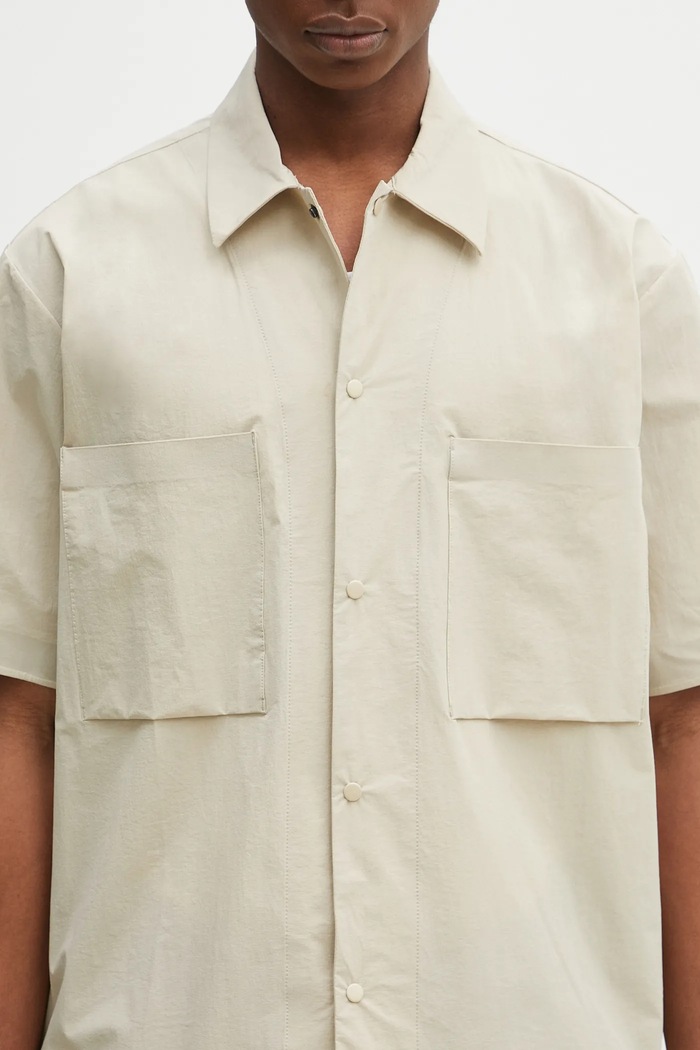 Πουκάμισο Norse Projects Hermann Travel Light SS μπεζ N40.0824.0920