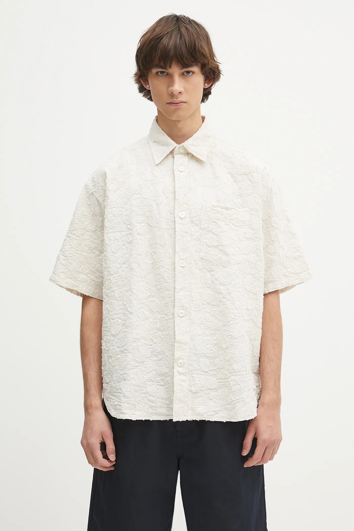 Πουκάμισο Norse Projects Mo Oversized Fil Coupe SS Shirt χαλαρό μπεζ N40.0830.0957
