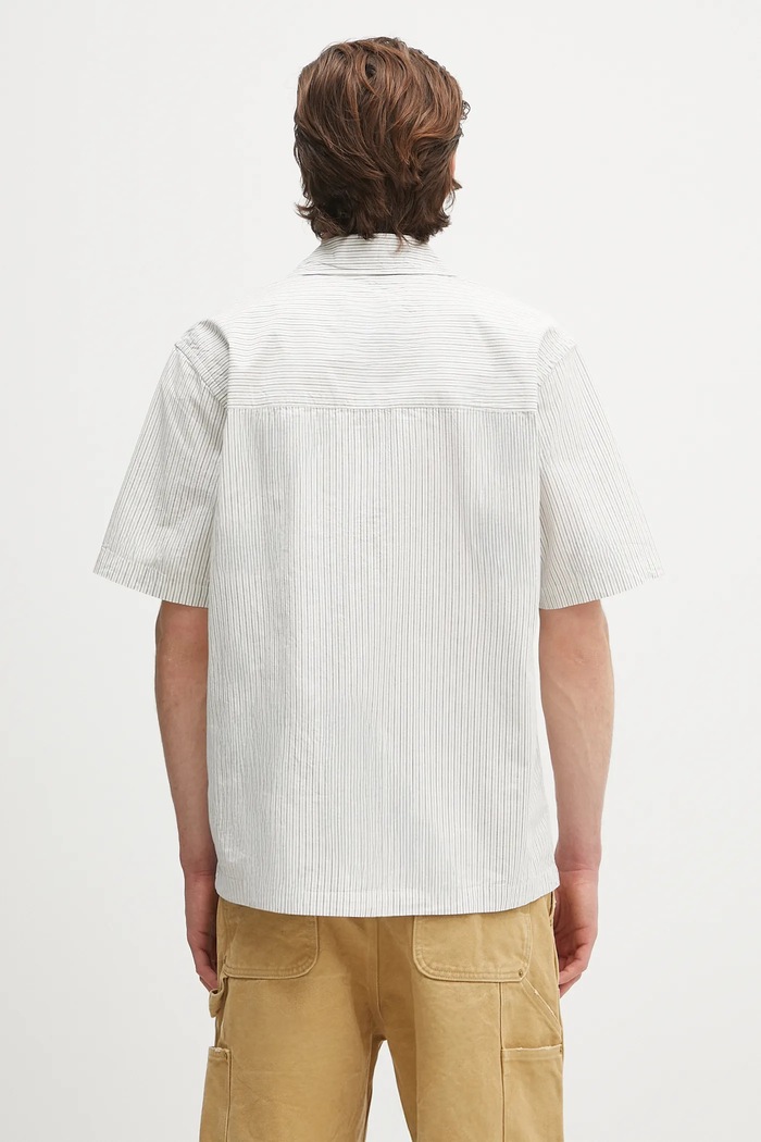 Ρούχα Βαμβακερό πουκάμισο Norse Projects Mads Poplin Stripe SS N40.0831.0957 λευκό