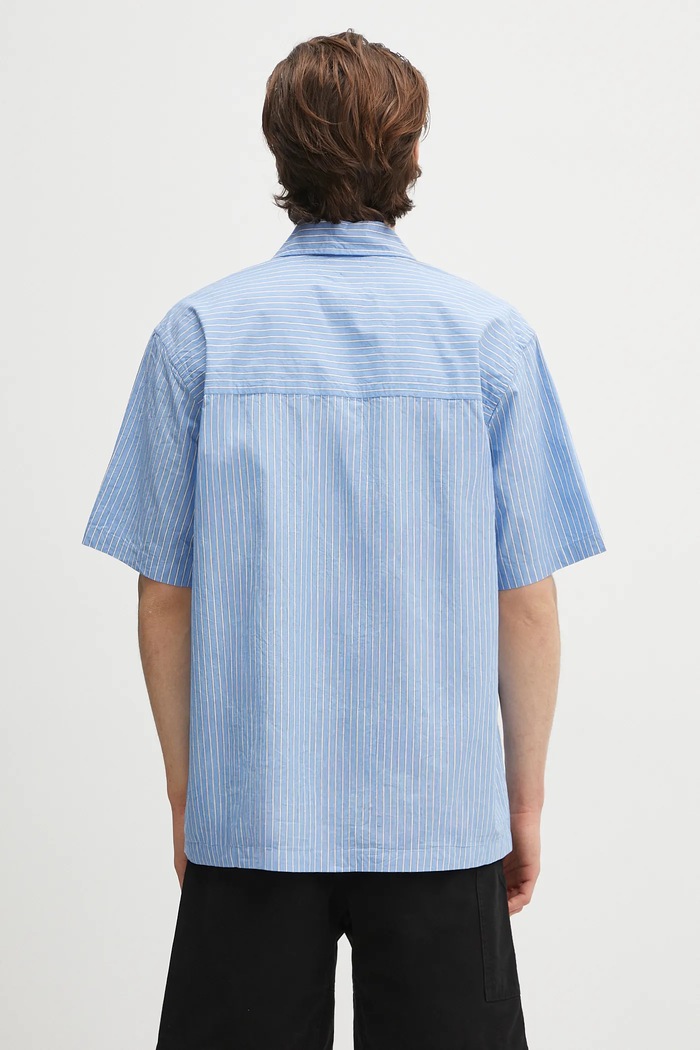 Ρούχα Βαμβακερό πουκάμισο Norse Projects Mads Poplin Stripe SS N40.0831.7000 μπλε