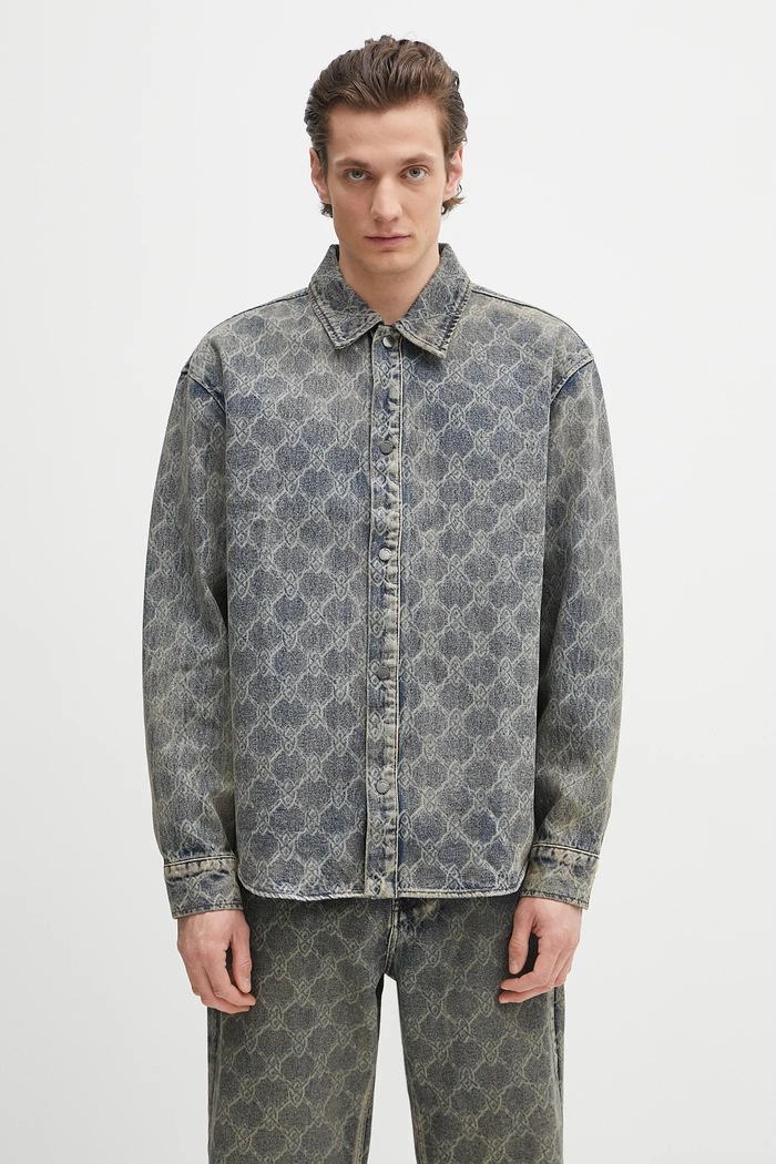 Daily Paper cotton shirt Shield Laser Denim Shirt cotton blue 2511154