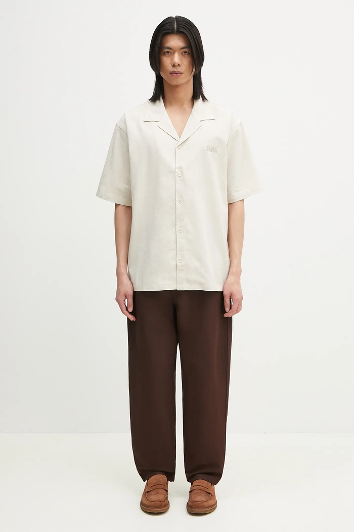 Daily Paper koszula Linen Ss Shirt 2511123 beżowy