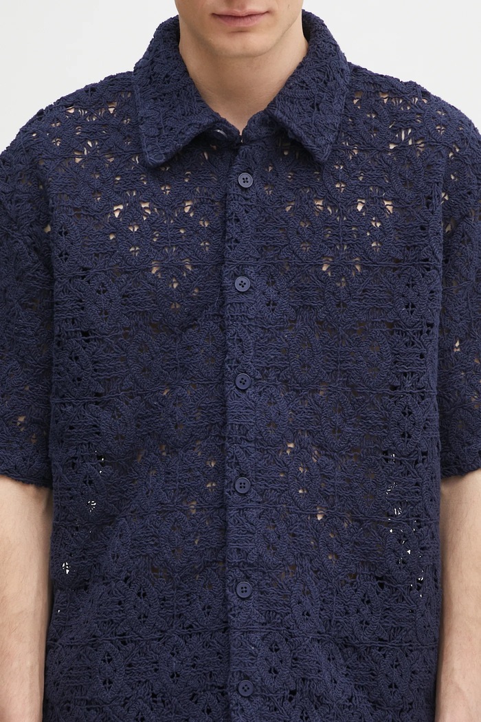 Daily Paper ing Lace Shield Ss Shirt sötétkék 2511118