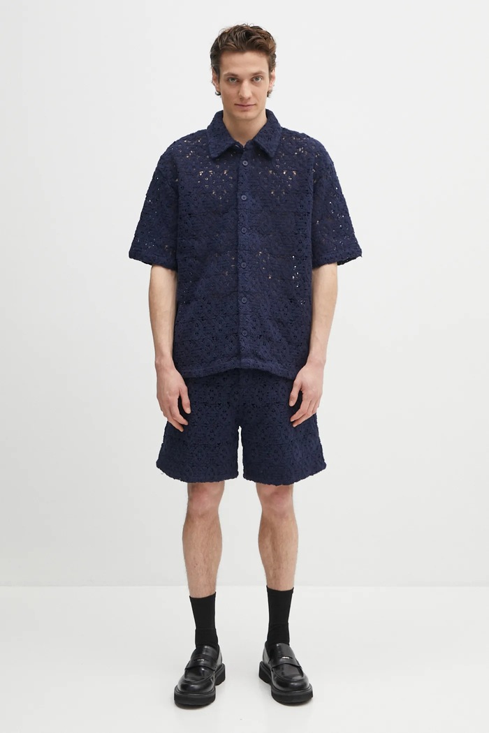 Рубашка Daily Paper Lace Shield Ss Shirt 2511118 тёмно-синий