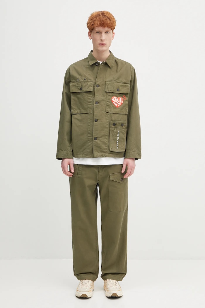 Pamučna košulja Human Made Military Shirt HM29SH004 zelena