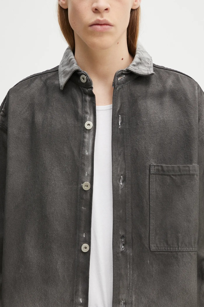 Jeans srajca Marcelo Burlon Gradient Denim Overshirt Black White siva CMYE01DS25DEN0011001