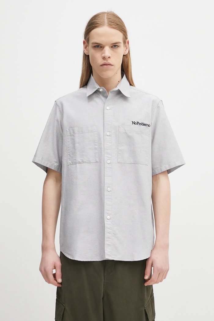 No Problemo cotton shirt SS Uniform Shirt classic gray NP4010303