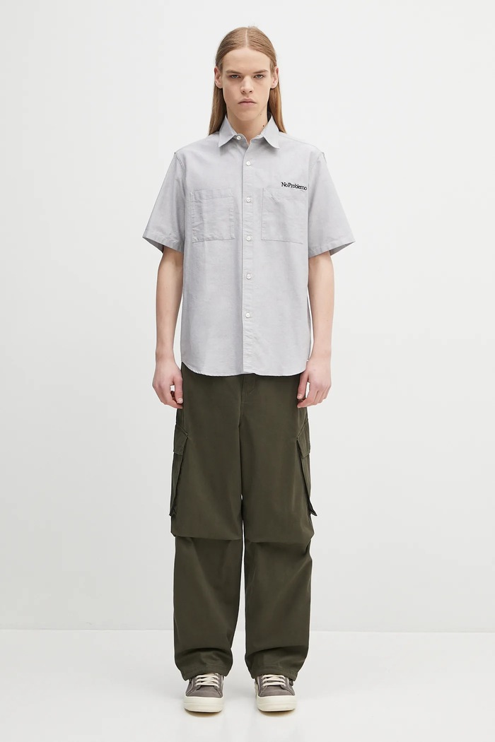 No Problemo cotton shirt SS Uniform Shirt NP4010303 gray
