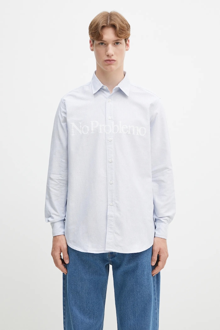 Pamučna košulja No Problemo No Problemo LS Stripe Shirt regular plava NP4010103