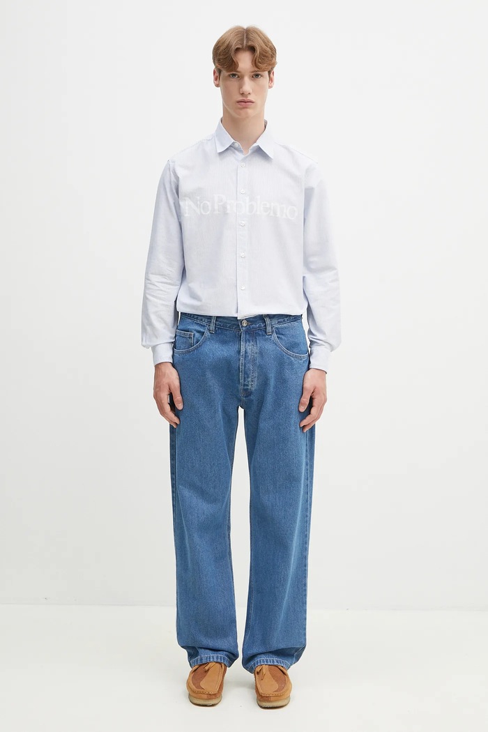 Pamučna košulja No Problemo No Problemo LS Stripe Shirt NP4010103 plava