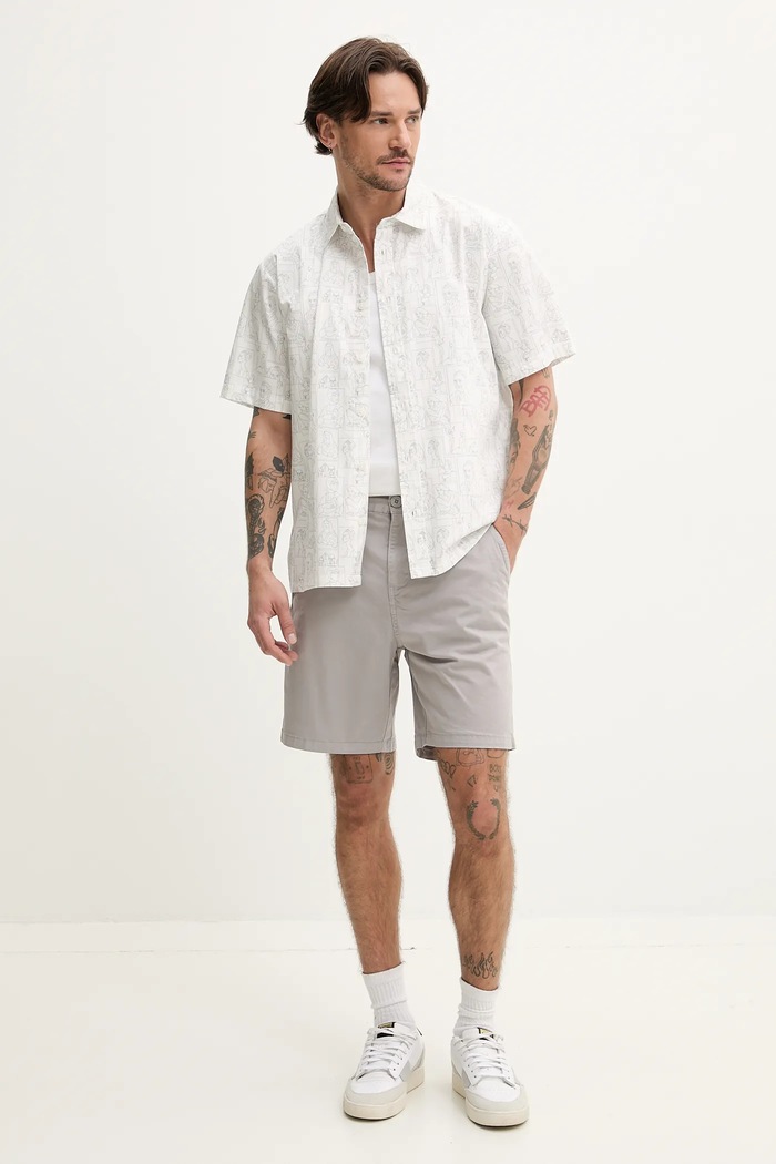 Pamučna košulja Resteröds Ron Shirt 10251.7410 bijela SS25