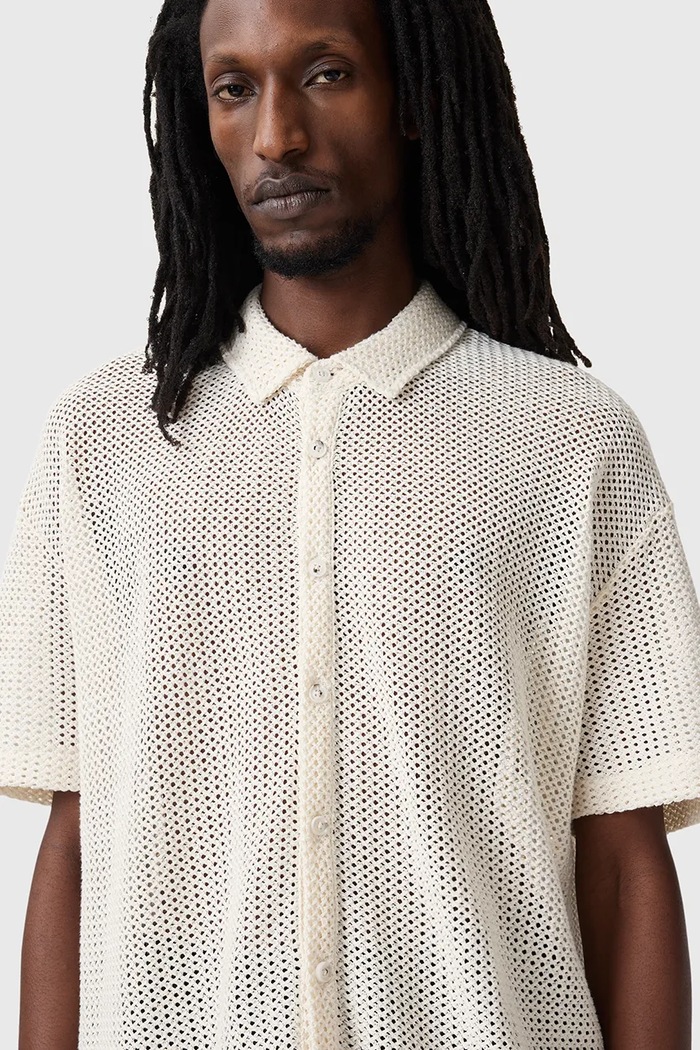 AllSaints Bavlnená košeľa AllSaints MUNROE M115SC biela SS25