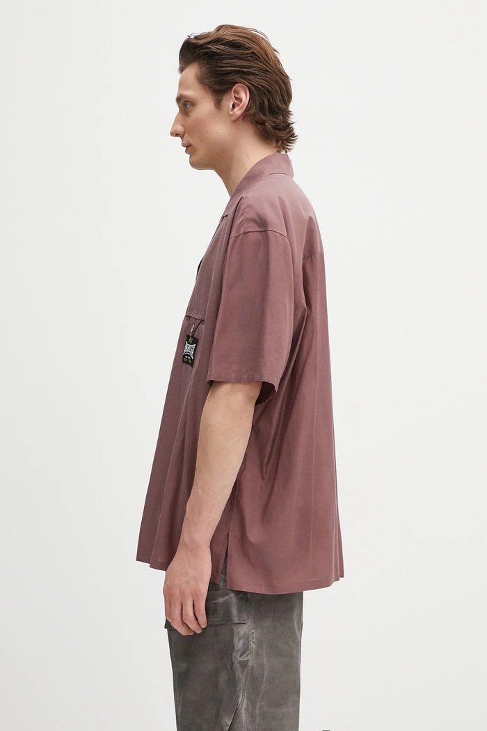 Košeľa AMBUSH S/S Satin Shirt 12115311 burgundské SS25