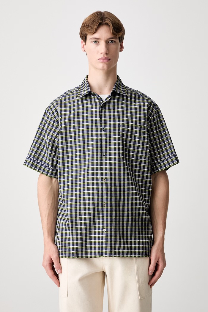 A.P.C. Chemisette Ross cămașă din bumbac pentru femei cu modele bleumarin COHGA.H12541