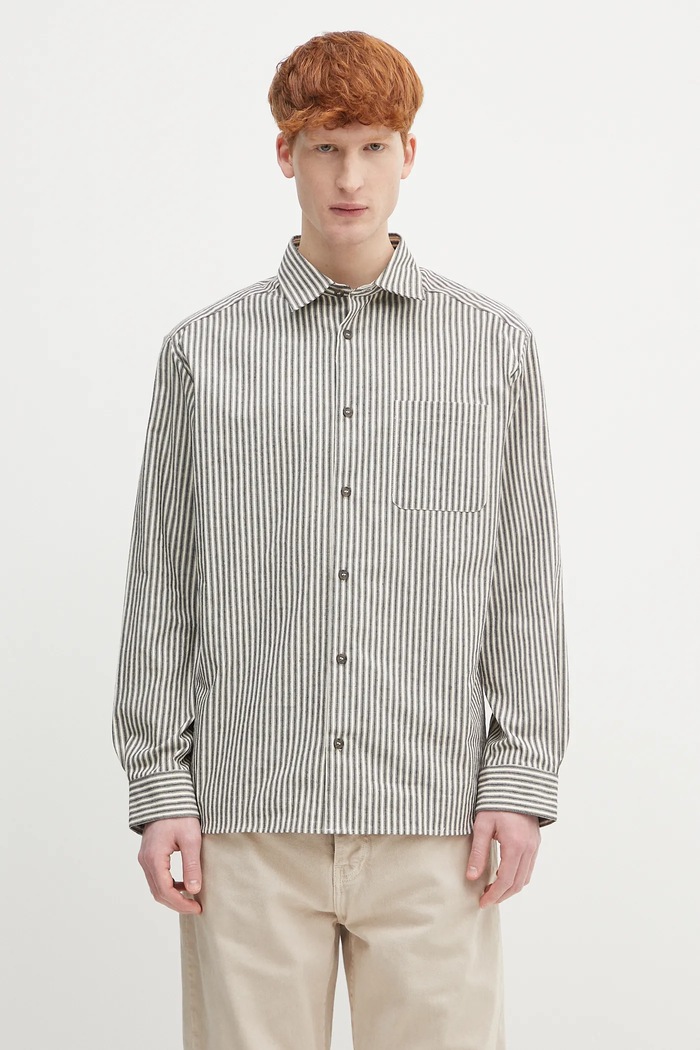 Хлопковая рубашка A.P.C. Surchemise Malo casual бежевый COHGG.H32023