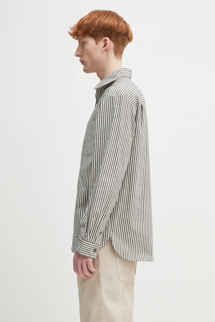Хлопковая рубашка A.P.C. Surchemise Malo COHGG.H32023 бежевый SS25
