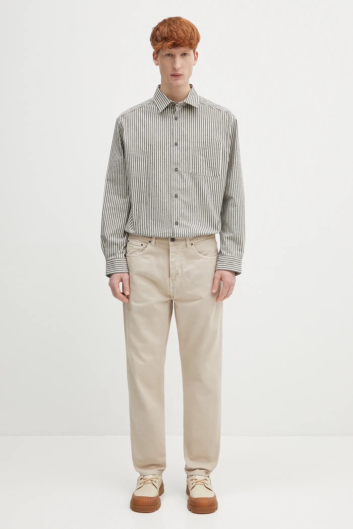Хлопковая рубашка A.P.C. Surchemise Malo COHGG.H32023 бежевый