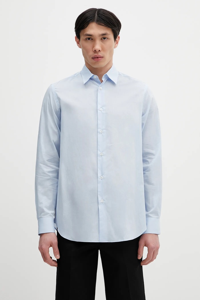 Paul Smith koszula bawełniana gładkie niebieski M1R.901U.P02649