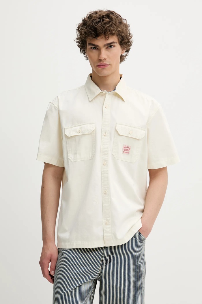 Bombažna srajca Levi's SS DALTON WORKER WW Casual bež 001TA