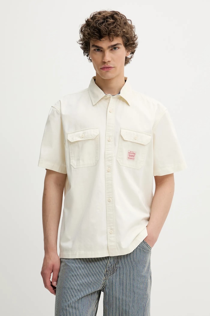 Bombažna srajca Levi's SS DALTON WORKER WW Casual bež 001TA
