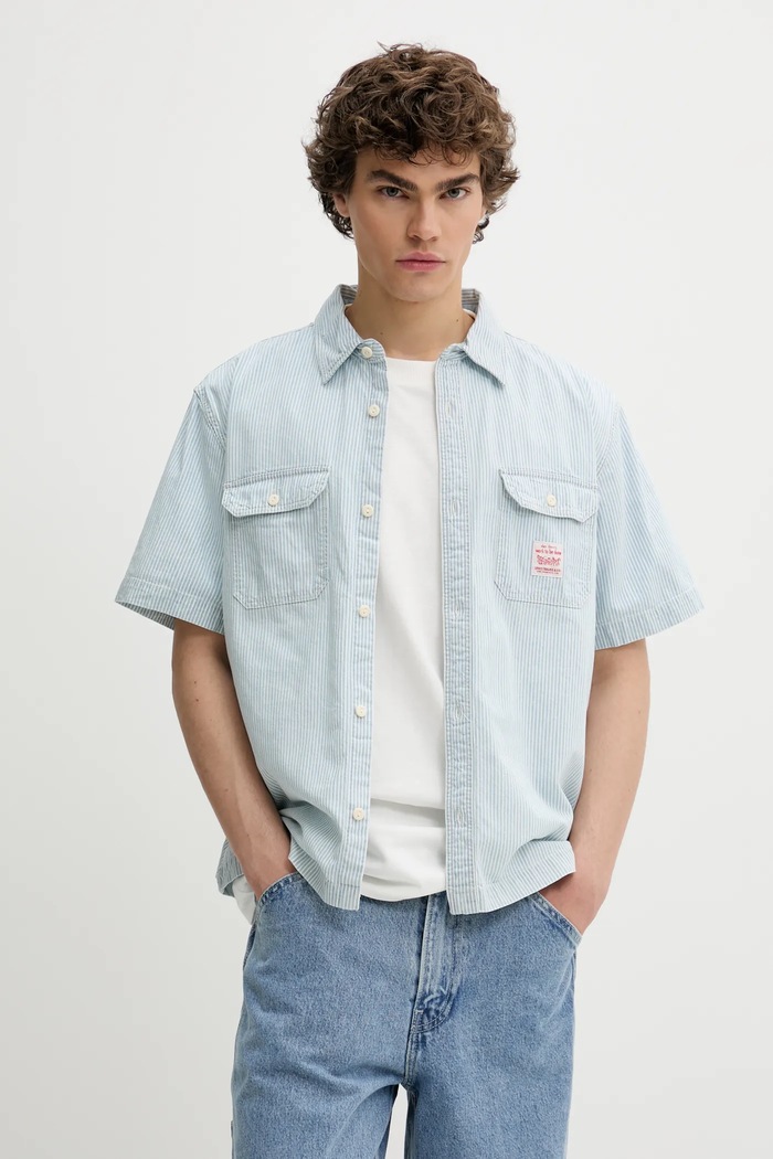 Levi's Cămașă din bumbac SS DALTON WORKER WW albastru 001TA