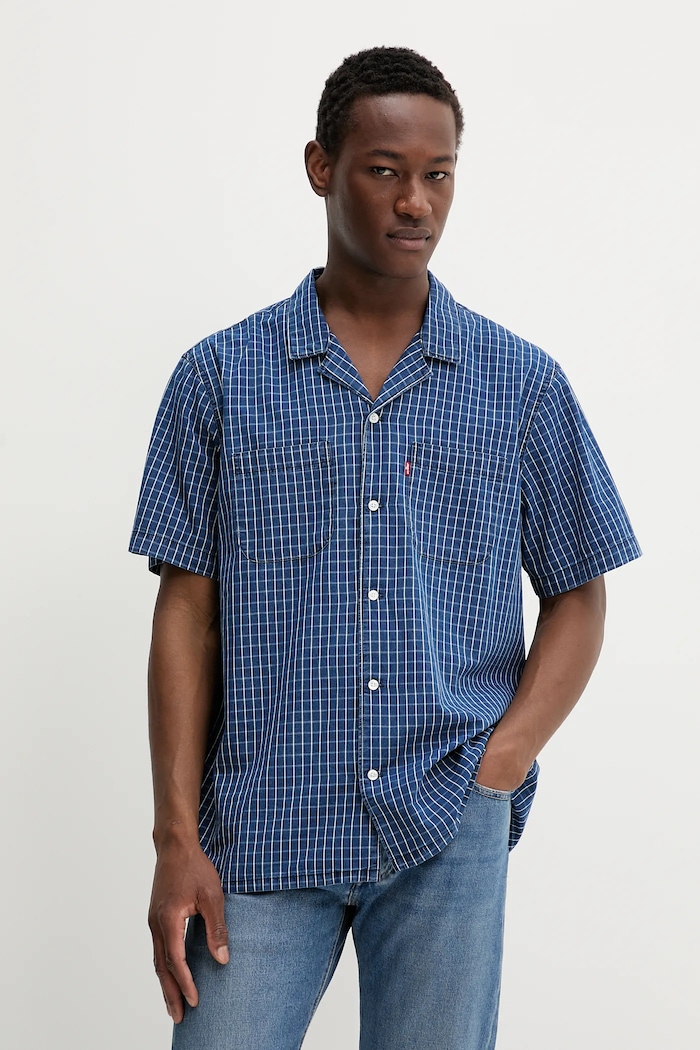 Levi's ing S/S CLASSIC CAMPER viszkóz kék 21976