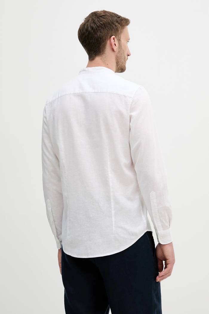 Sisley Koszula lniana 51FCSQ03J biały SS25