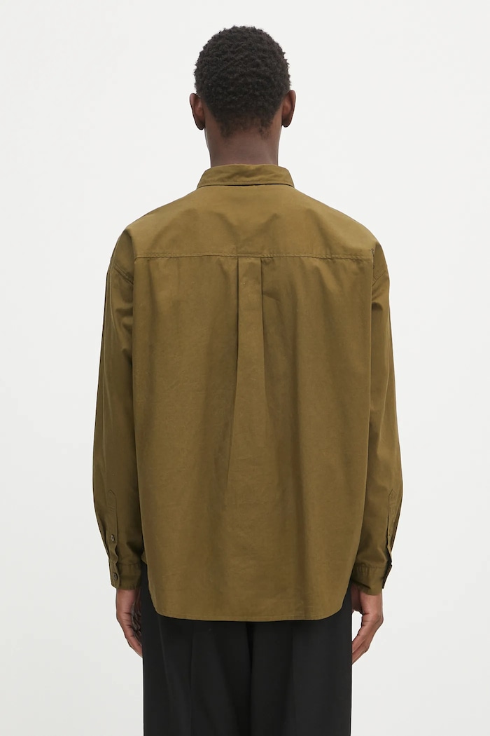 Clothing NEIGHBORHOOD cotton shirt Plain Shirt Ls 242SPNH.SHM02 green