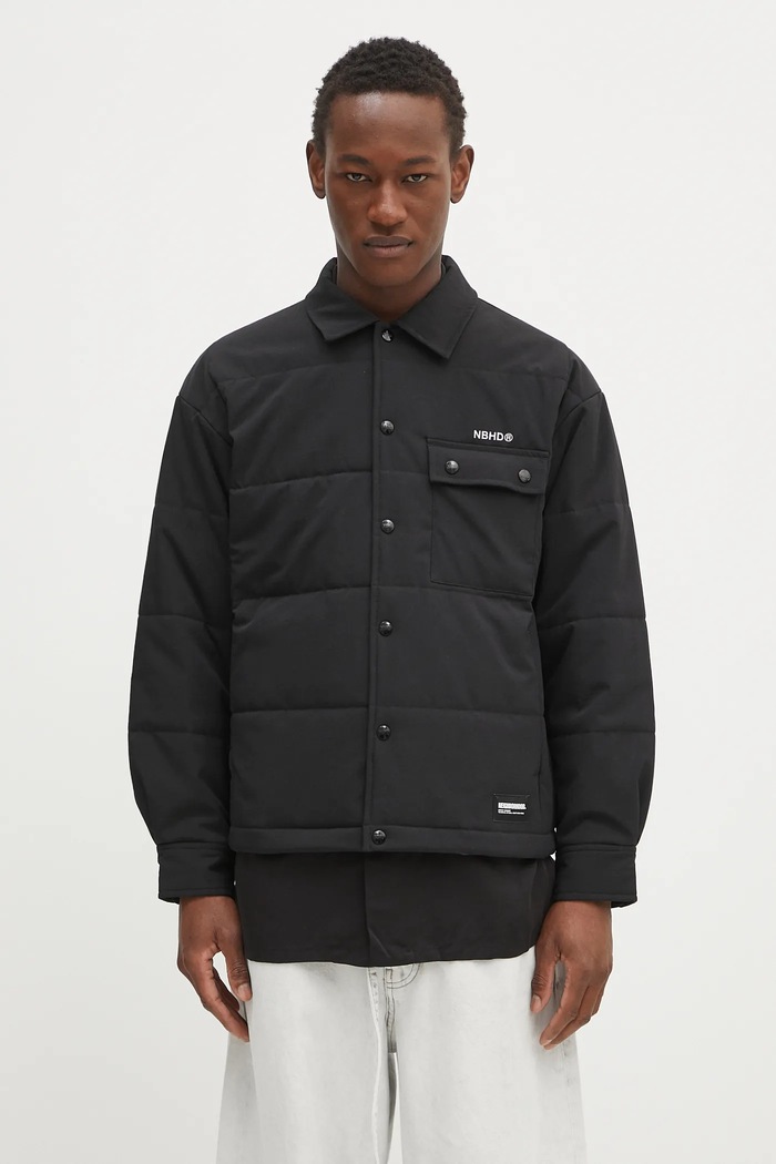NEIGHBORHOOD kurtka Padded Shirt LS bez kaptura czarny 242TSNH.SHM08