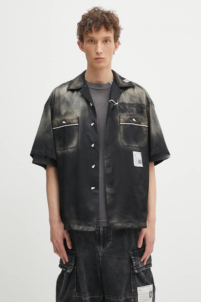Košeľa Maison MIHARA YASUHIRO Bowling S/S Shirts ostatné čierna J14SH186