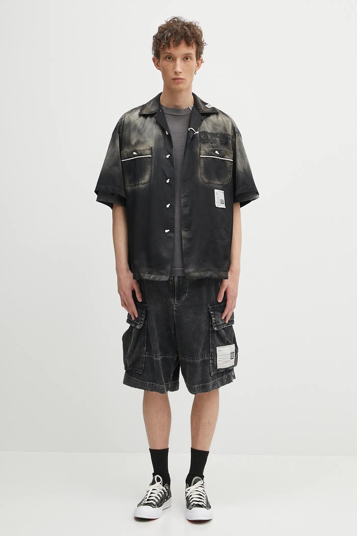 Košeľa Maison MIHARA YASUHIRO Bowling S/S Shirts J14SH186 čierna