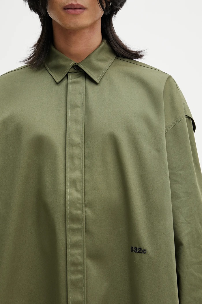 032C camicia 'Steaming: Optional' verde S25.URW.1306.400