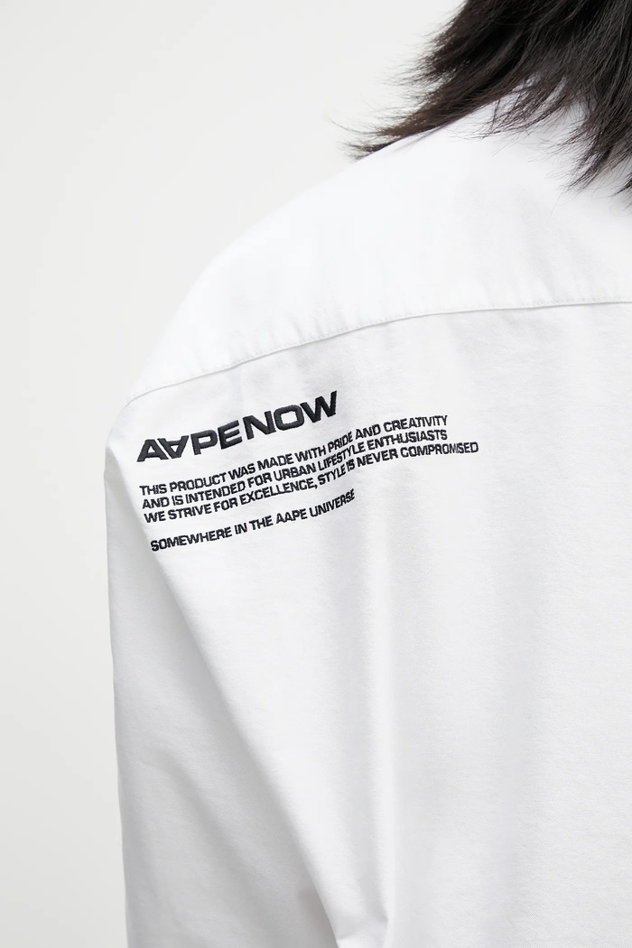 Бавовняна сорочка AAPE Now Long AAPSTM8512XXO білий