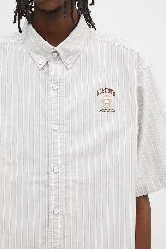 Βαμβακερό πουκάμισο AAPE Now Short μπεζ AAPSRM8517XXO