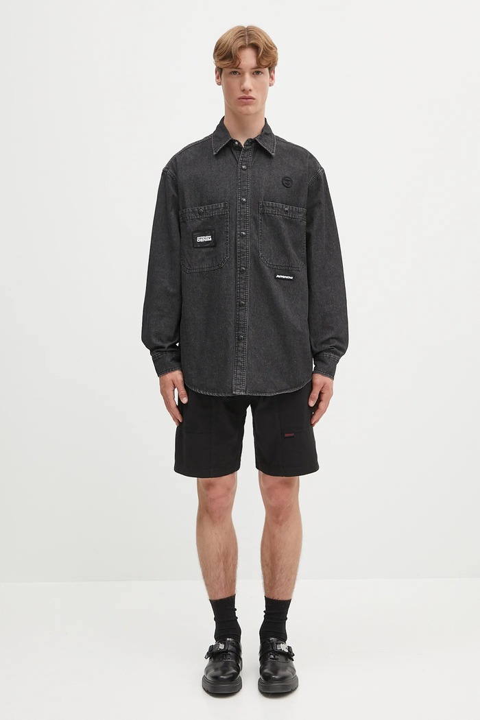 Traper košulja AAPE Now Long AAPSTM8511XXO crna