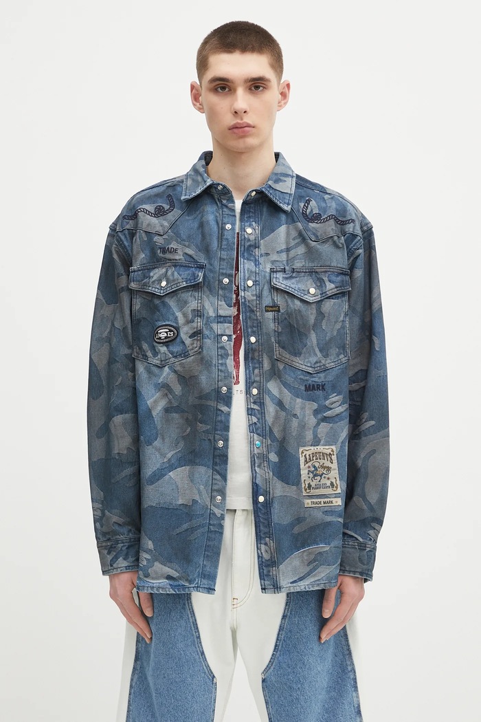 Сорочка AAPE Main Long інші блакитний AAPSTM8521XAO