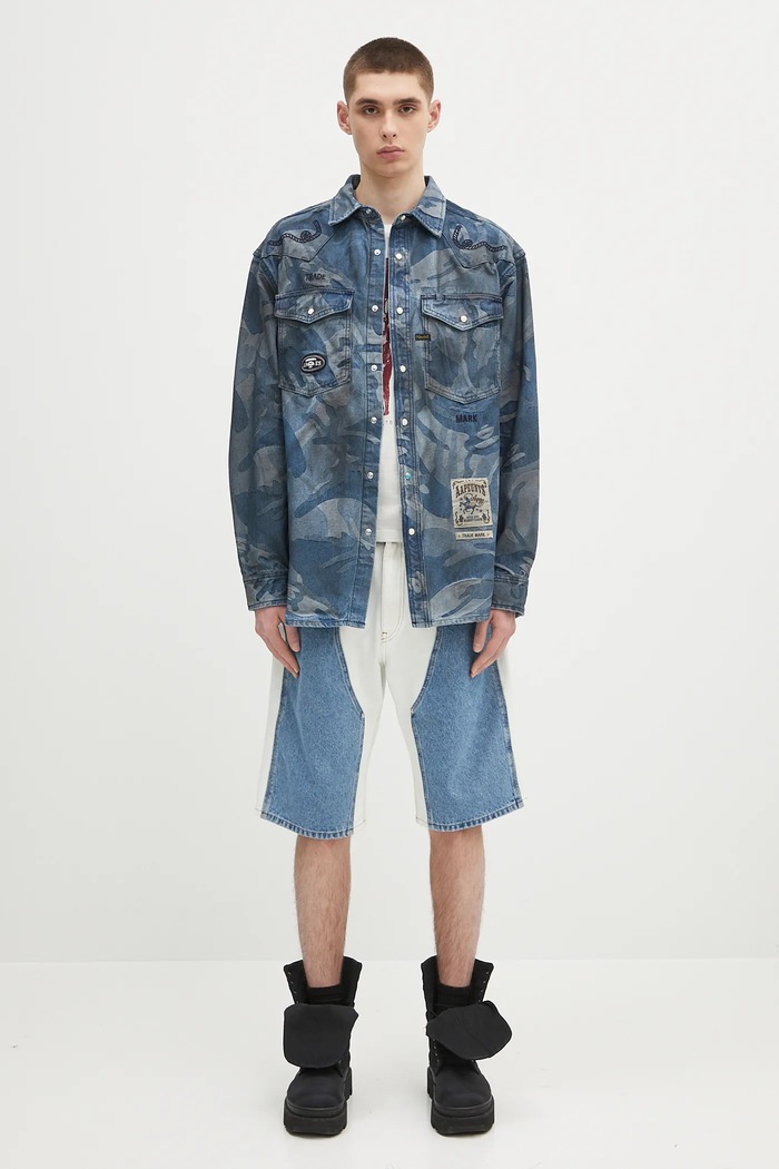 Сорочка AAPE Main Long AAPSTM8521XAO блакитний