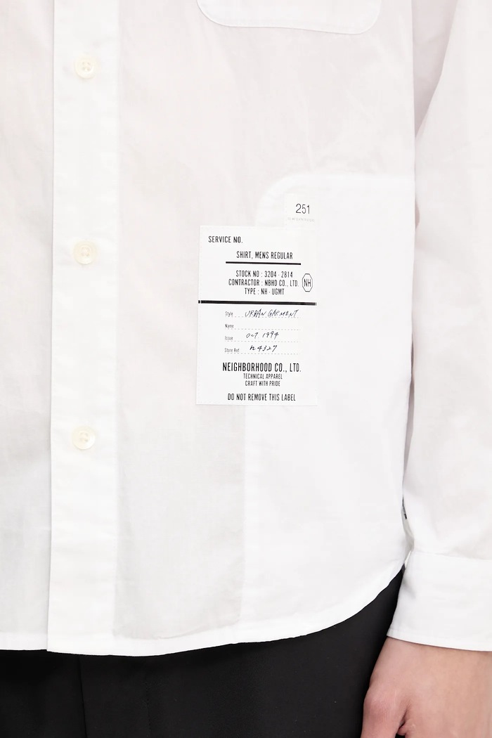 Pamučna košulja NEIGHBORHOOD Plain Shirt Ls bijela 251SPNH.SHM03