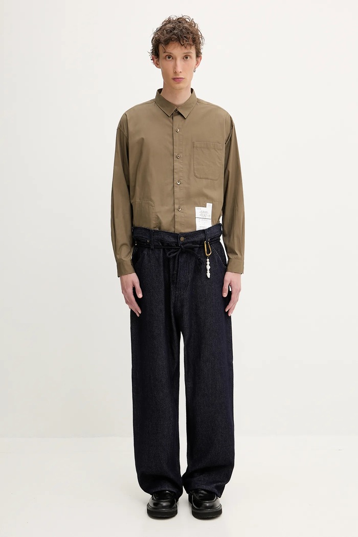 NEIGHBORHOOD koszula bawełniana Plain Shirt Ls 251SPNH.SHM03 brązowy