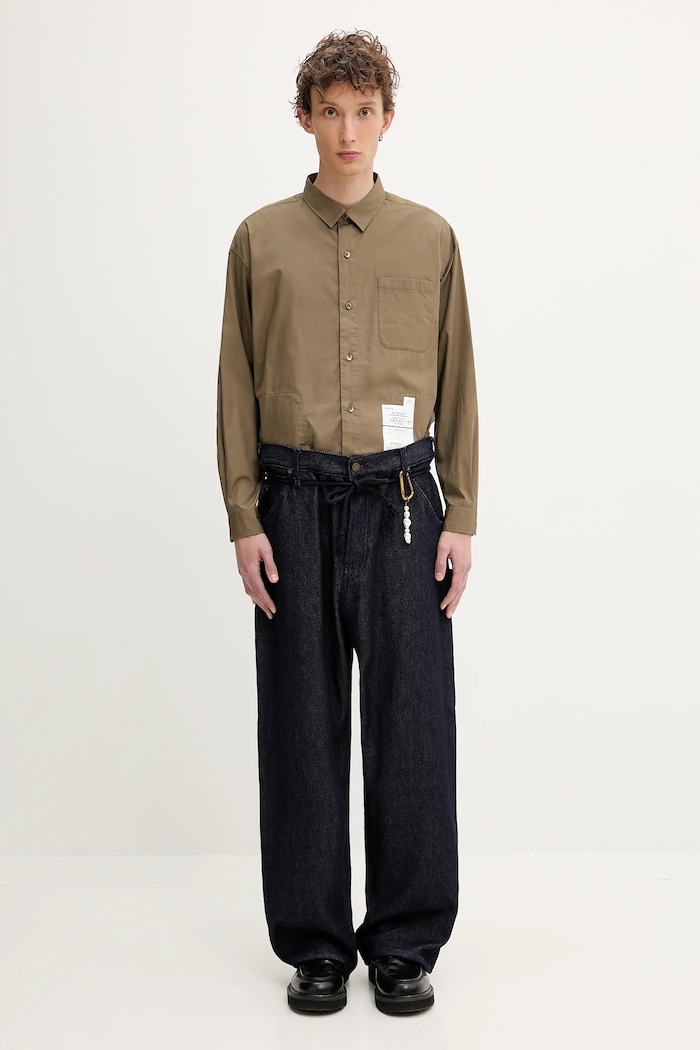 NEIGHBORHOOD koszula bawełniana Plain Shirt Ls 251SPNH.SHM03 brązowy