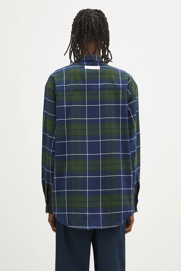 Abbigliamento AAPE camicia in cotone Now Long Sleeve AAPSTM8498XXN blu navy