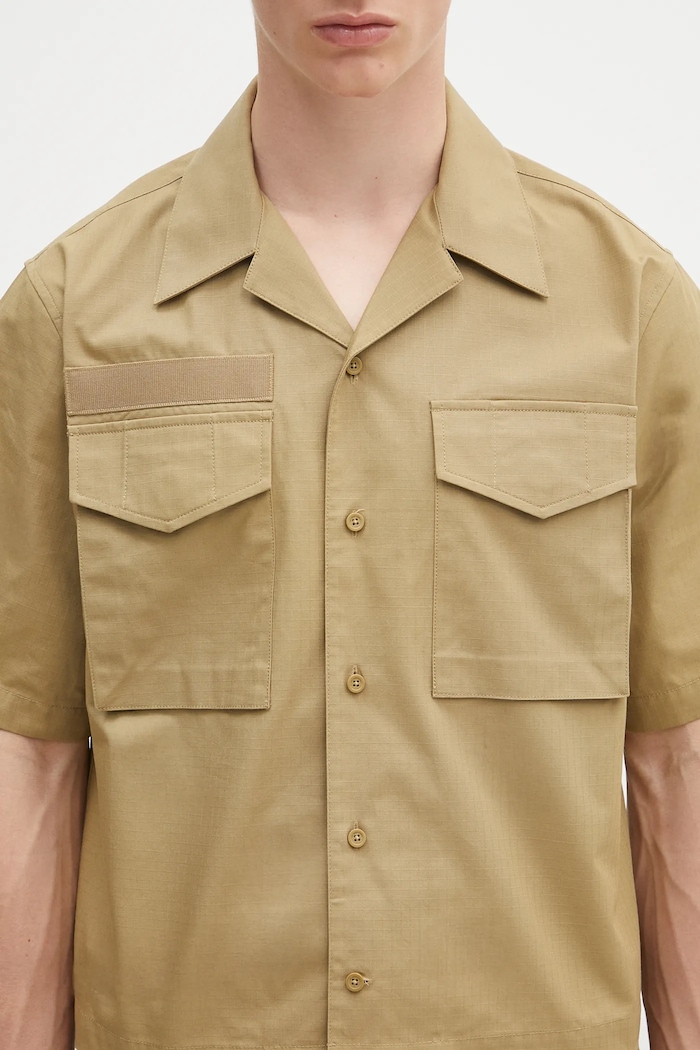 Helmut Lang pamut ing BOXY.FIELD.SHRT.COMP zöld P01HM504