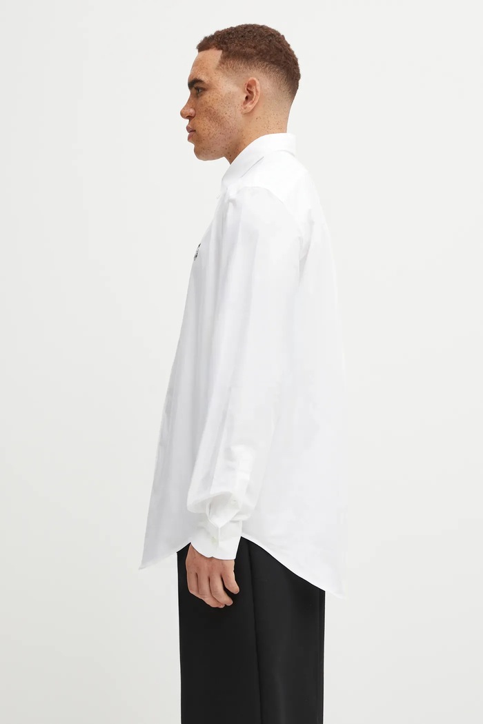 Maison Kitsuné koszula bawełniana Contour Fox Head Skate MM00405WC5012 biały SS25