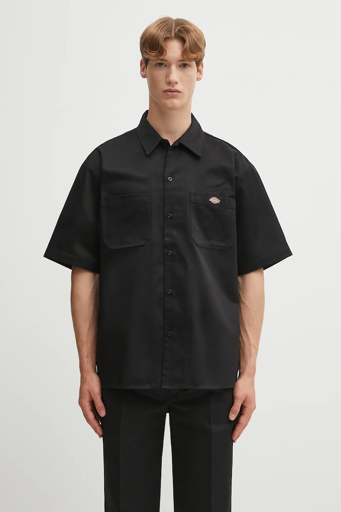 Wacko Maria cămașă DICKIES / WORK SHIRT ( TYPE-1 ) uni negru 25SS.WMS.DC01