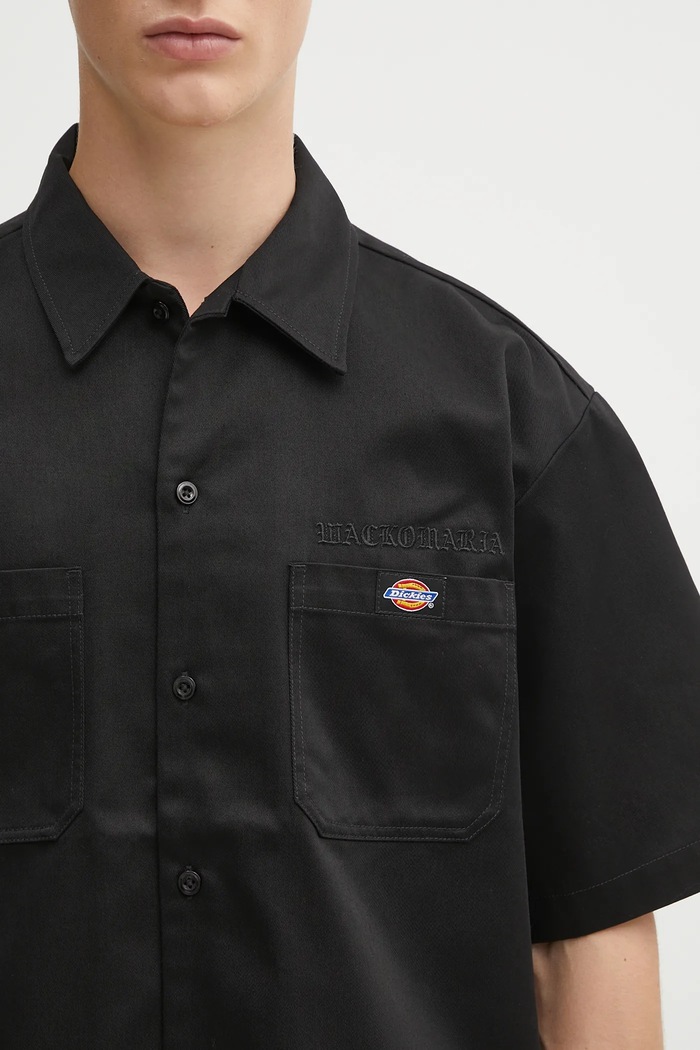 Wacko Maria cămașă DICKIES / WORK SHIRT ( TYPE-1 ) negru 25SS.WMS.DC01
