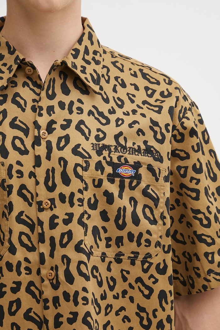 Bavlněná košile Wacko Maria DICKIES / WORK SHIRT ( TYPE-2 ) hnědá 25SS.WMS.DC02