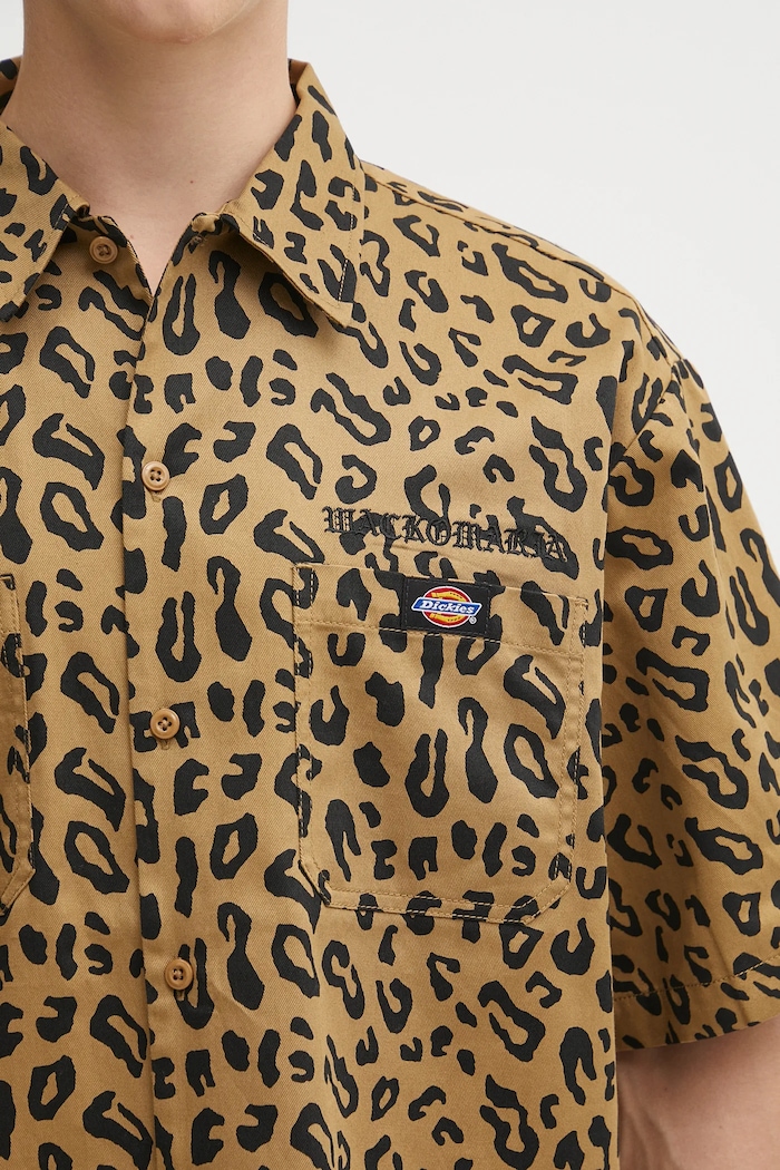 Bavlněná košile Wacko Maria DICKIES / WORK SHIRT ( TYPE-2 ) hnědá 25SS.WMS.DC02