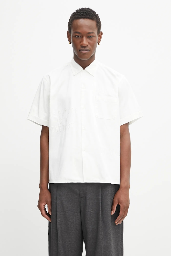 Human Made camicia in cotone Woven rilassato bianco HM29SH022