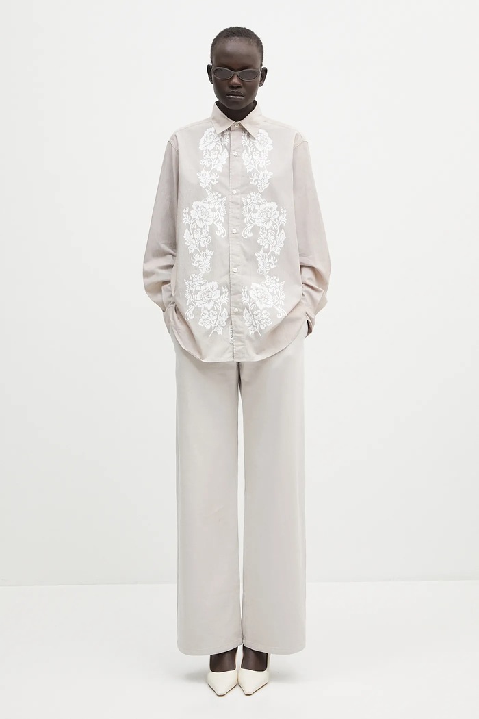 Pamučna košulja Aries Lace Overprinted Poplin Shirt AR4010203
