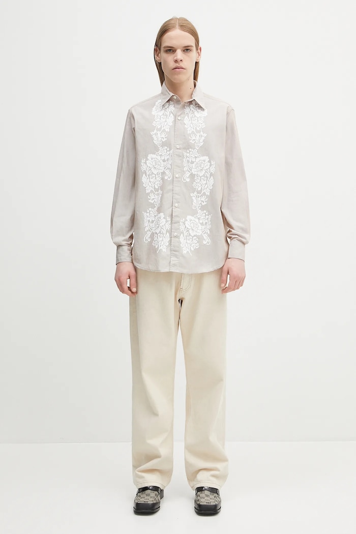 Bavlněná košile Aries Lace Overprinted Poplin Shirt AR4010203